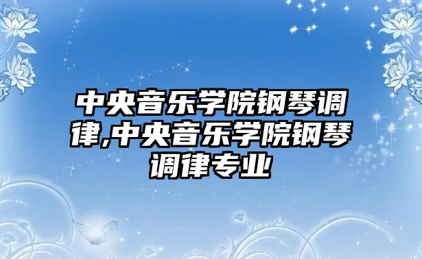 中央音樂(lè)學(xué)院鋼琴調(diào)律,中央音樂(lè)學(xué)院鋼琴調(diào)律專(zhuān)業(yè)