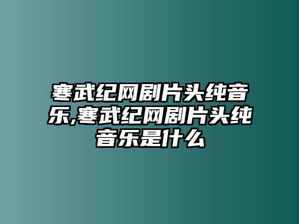 寒武紀網劇片頭純音樂,寒武紀網劇片頭純音樂是什么