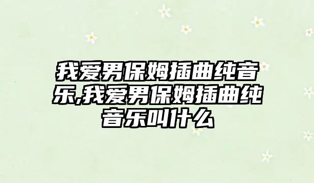 我愛男保姆插曲純音樂,我愛男保姆插曲純音樂叫什么