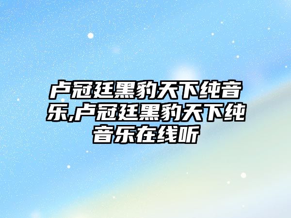 盧冠廷黑豹天下純音樂,盧冠廷黑豹天下純音樂在線聽