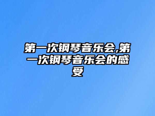 第一次鋼琴音樂會,第一次鋼琴音樂會的感受