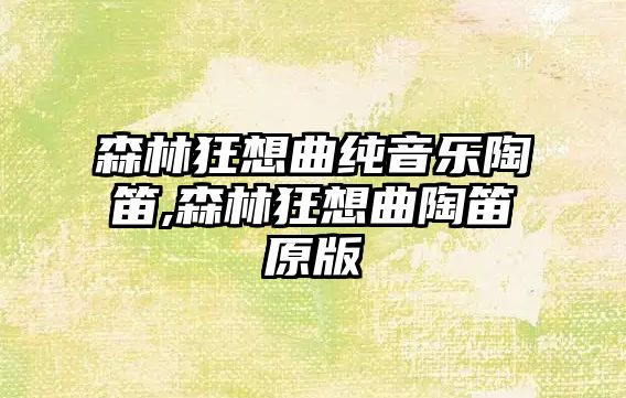 森林狂想曲純音樂陶笛,森林狂想曲陶笛原版