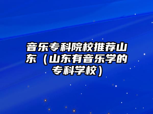 音樂?？圃盒Ｍ扑]山東（山東有音樂學的?？茖W校）