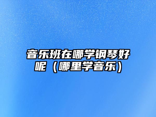 音樂班在哪學(xué)鋼琴好呢（哪里學(xué)音樂）