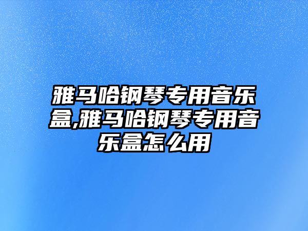 雅馬哈鋼琴專用音樂盒,雅馬哈鋼琴專用音樂盒怎么用