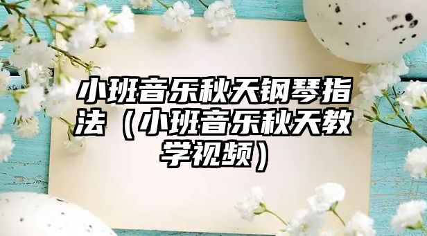 小班音樂秋天鋼琴指法（小班音樂秋天教學視頻）