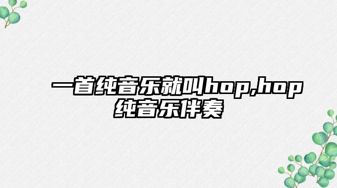 一首純音樂就叫hop,hop純音樂伴奏