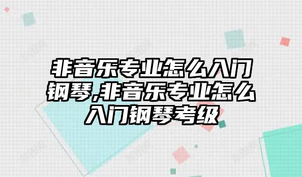 非音樂(lè)專業(yè)怎么入門鋼琴,非音樂(lè)專業(yè)怎么入門鋼琴考級(jí)