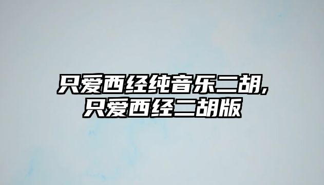 只愛西經純音樂二胡,只愛西經二胡版