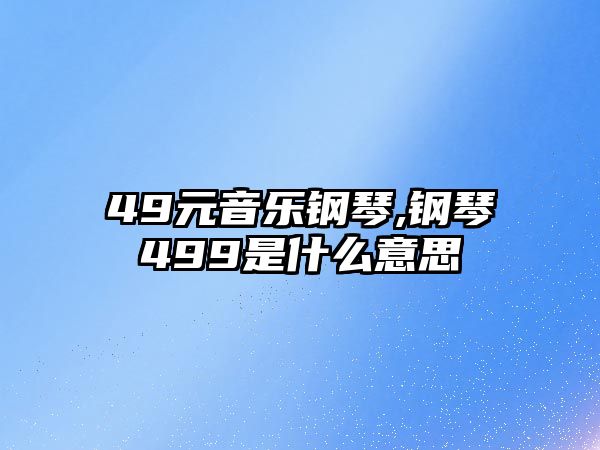 49元音樂鋼琴,鋼琴499是什么意思