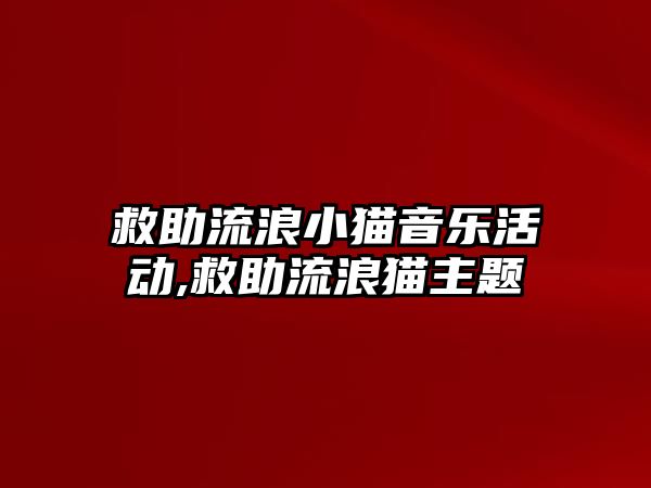 救助流浪小貓音樂活動,救助流浪貓主題