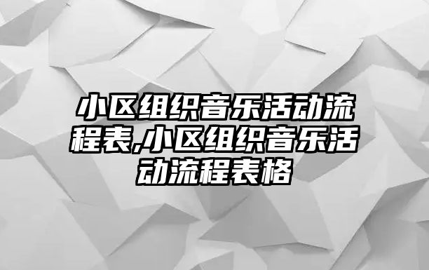 小區(qū)組織音樂(lè)活動(dòng)流程表,小區(qū)組織音樂(lè)活動(dòng)流程表格