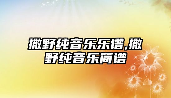 撒野純音樂樂譜,撒野純音樂簡譜