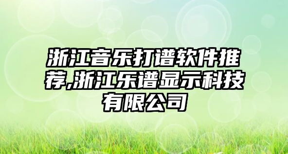 浙江音樂打譜軟件推薦,浙江樂譜顯示科技有限公司