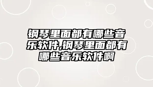 鋼琴里面都有哪些音樂軟件,鋼琴里面都有哪些音樂軟件啊