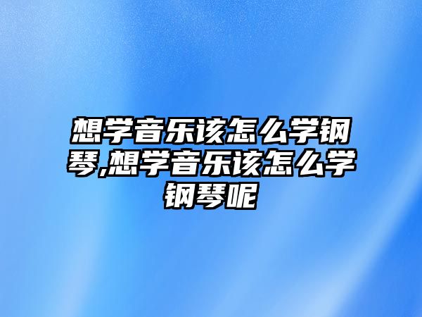 想學音樂該怎么學鋼琴,想學音樂該怎么學鋼琴呢