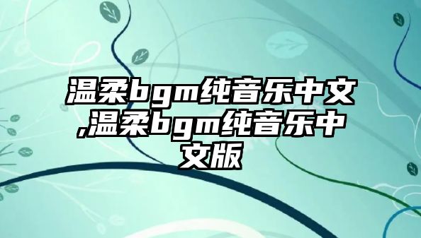 溫柔bgm純音樂中文,溫柔bgm純音樂中文版