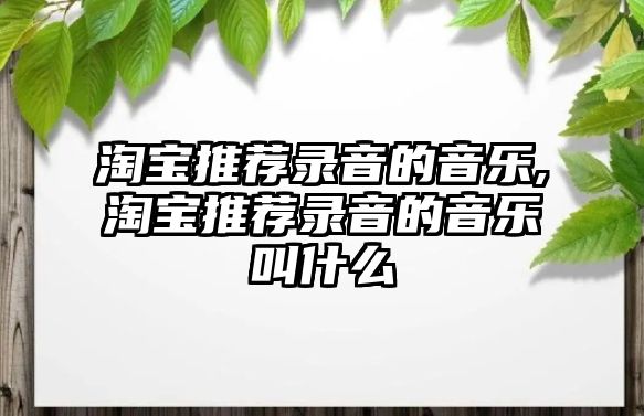 淘寶推薦錄音的音樂,淘寶推薦錄音的音樂叫什么