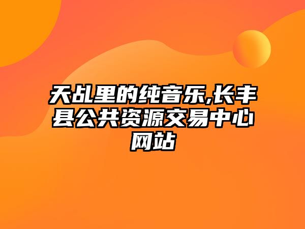 天乩里的純音樂,長豐縣公共資源交易中心網站