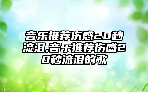 音樂推薦傷感20秒流淚,音樂推薦傷感20秒流淚的歌