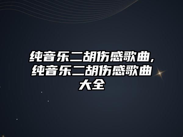 純音樂(lè)二胡傷感歌曲,純音樂(lè)二胡傷感歌曲大全