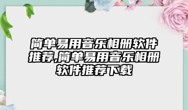 簡單易用音樂相冊軟件推薦,簡單易用音樂相冊軟件推薦下載