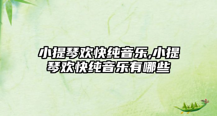 小提琴歡快純音樂,小提琴歡快純音樂有哪些