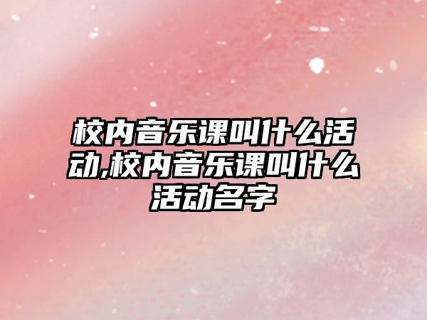 校內音樂課叫什么活動,校內音樂課叫什么活動名字