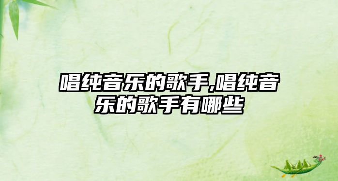 唱純音樂的歌手,唱純音樂的歌手有哪些