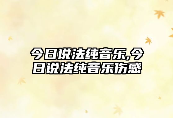 今日說法純音樂,今日說法純音樂傷感